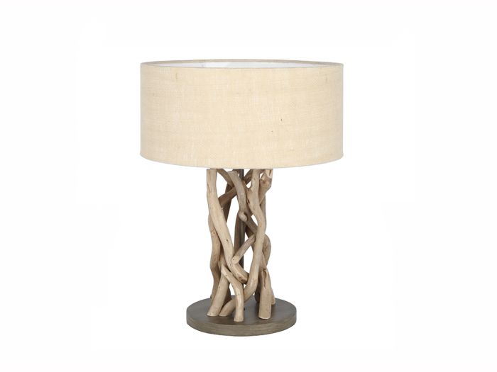 Tolborough Driftwood and jute table lamp