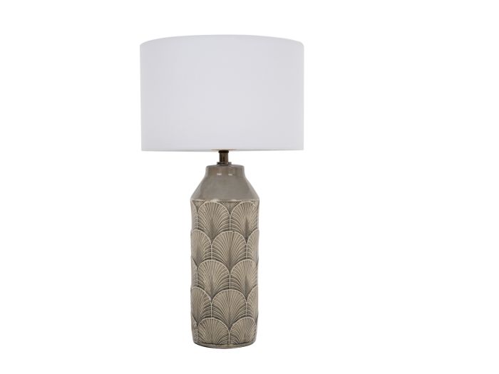 Lamp Embossed grey ceramic table lamp