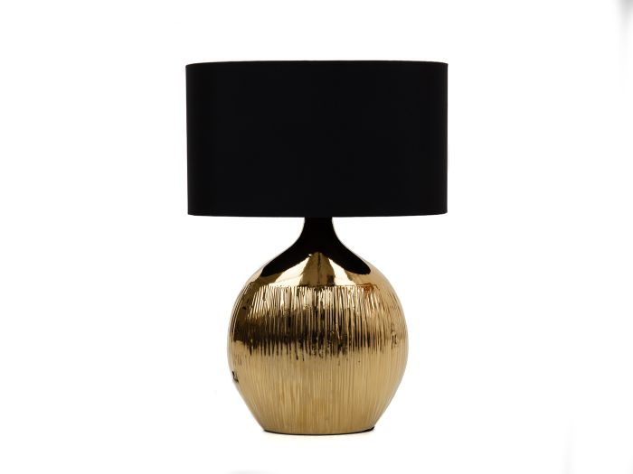 Lamp Gold etched ceramic table lamp