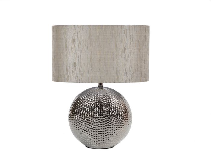 Lamp Silver textured ceramic table lamp