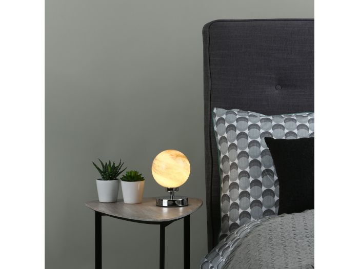 Esben Table lamp (touch) (matt black/smoked glass)