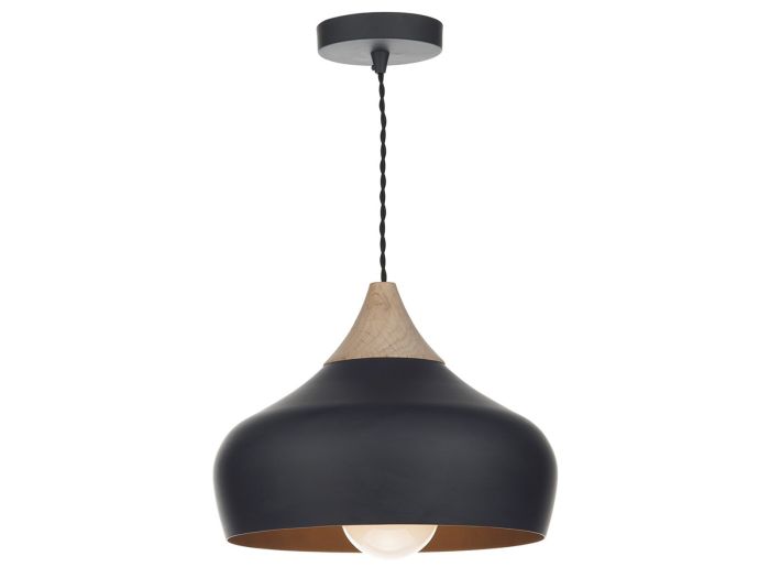 Gaucho 1 light pendant (black)