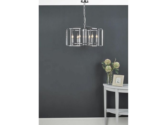 Myka 6 light pendant (polished chrome)