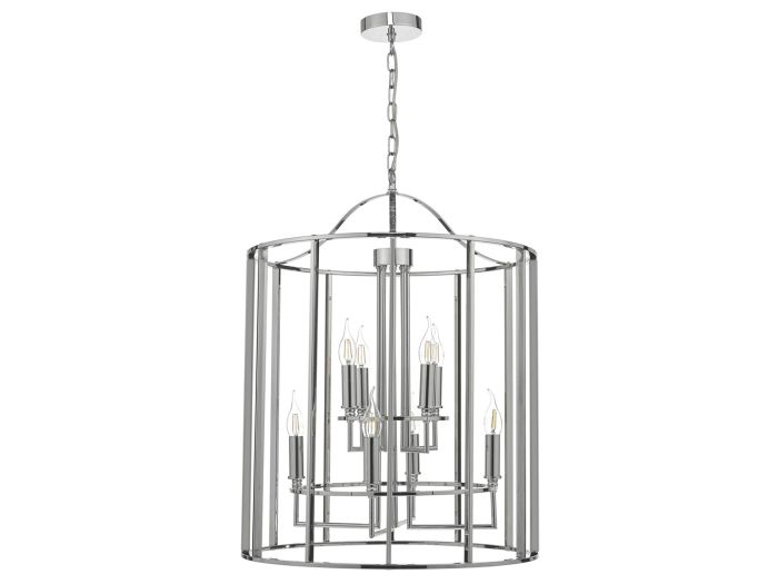 Myka 8 light lantern (polished chrome)