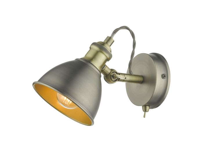 Governor Single spotlight (antique chrome/antique brass)