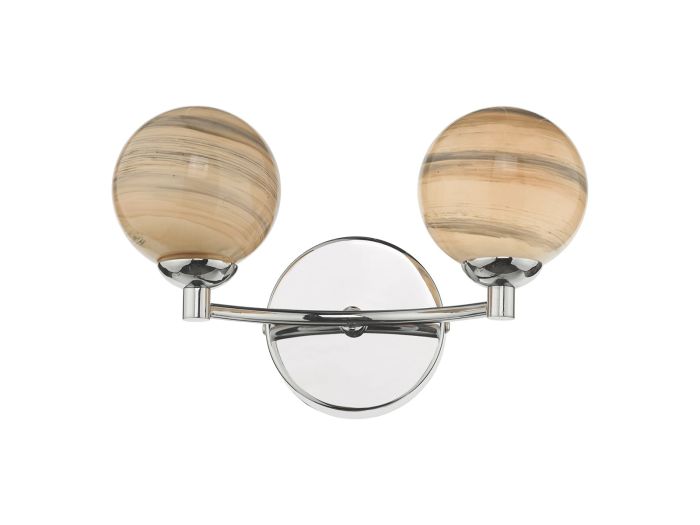 Izzy 2 light wall light (polished chrome m-col ptd gl)