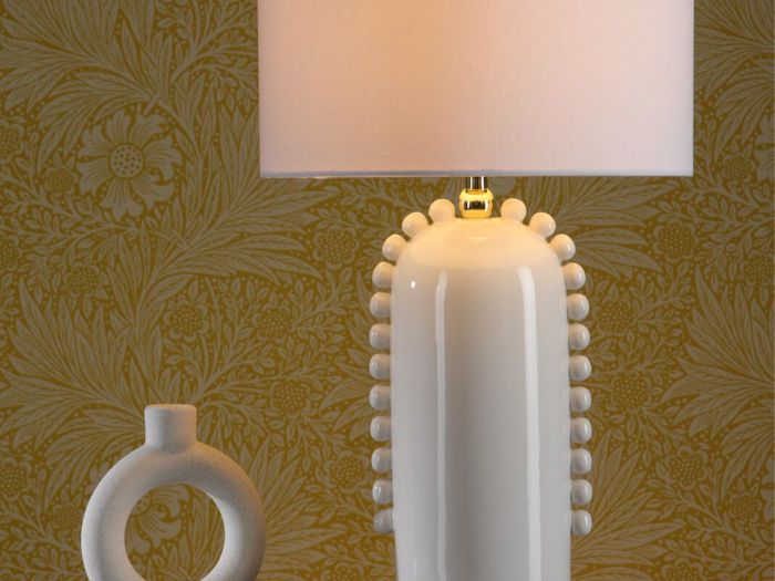 Dolce Table lamp white ceramic with shade