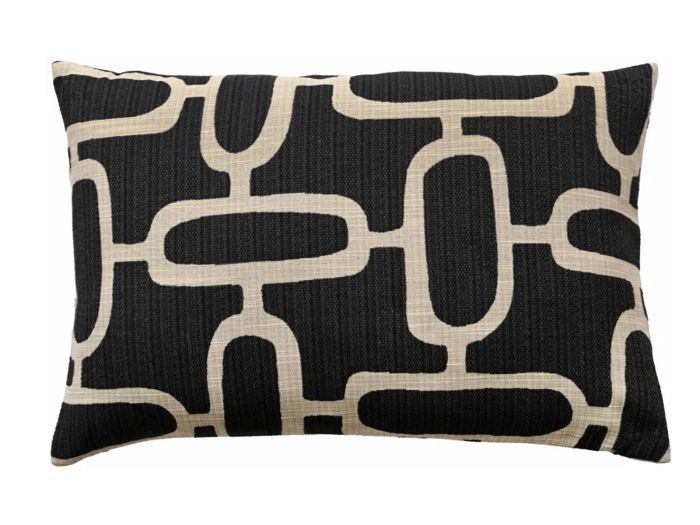 Cushions (New) Abstract chains - jacquard black (50x50)