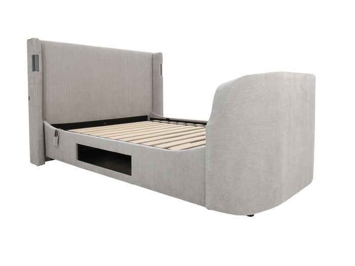 Darius Super king tv bed frame Mandarin Light Grey
