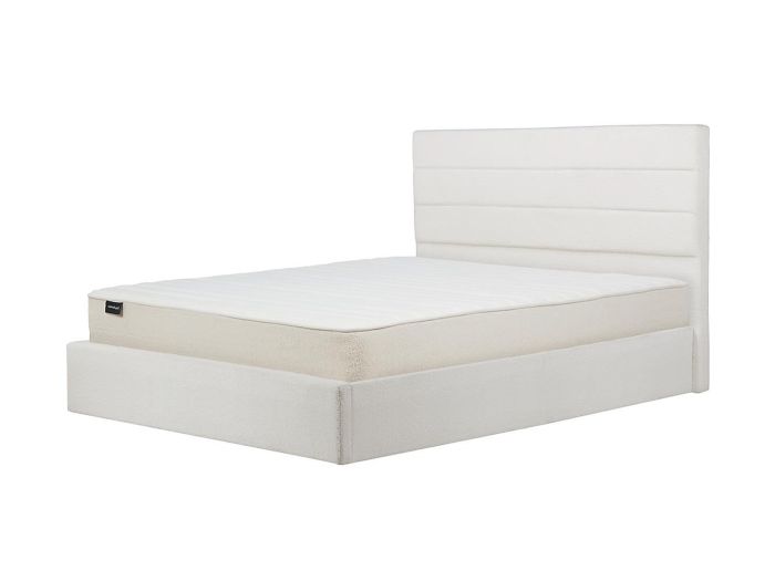 George King size ottoman bed Boucle White