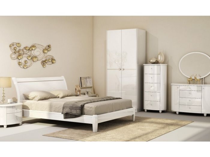 Cameo King Size Bedstead (White)