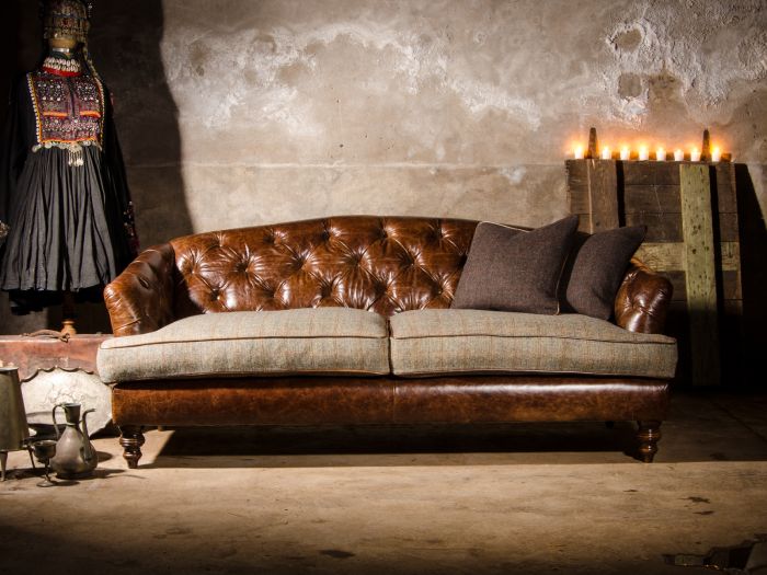 Dalmore Midi Sofa - Option B In Hide and Fabric