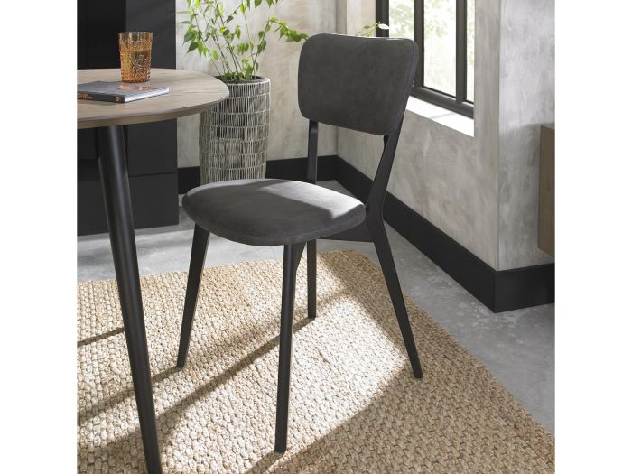 Wentworth Upholstered back dining chair (dark grey fabric) (Peppercorn)