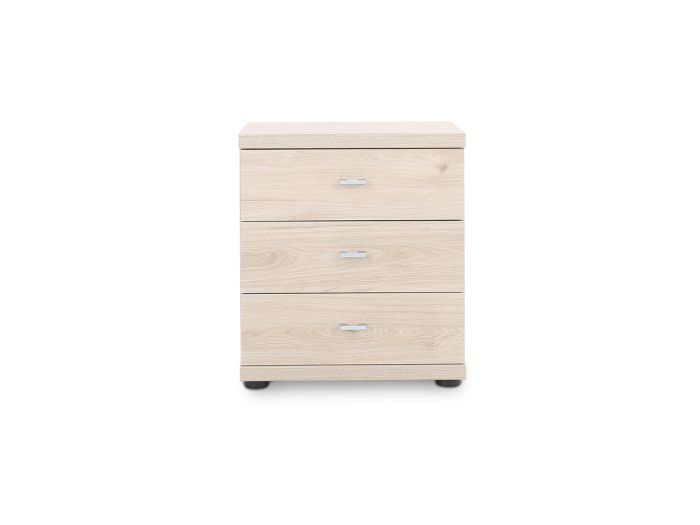 Dakar Bedside cabinet, 3 drawers (single) Holm Oak Finish