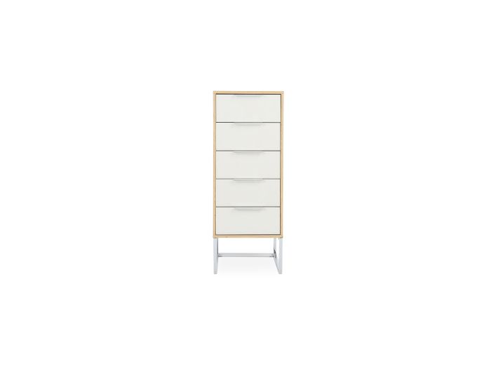 Monaco 4000 Bedside chest - drawers glass (single) White