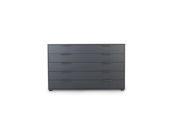 Denver Chest of drawers (141cm) 5 drawers Graphite
