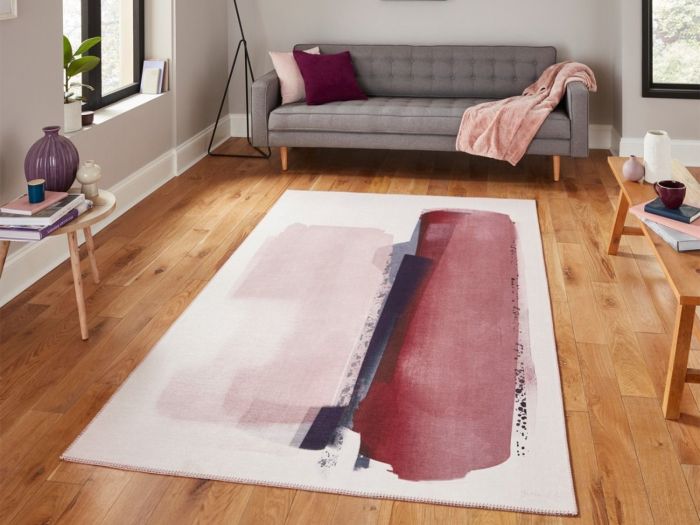 Michelle Collins Printed 150x230cm Rug Rose/Crimson