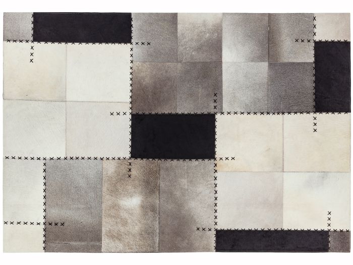 Xylo 120x170cm Cowhide Mono Cross Stitch