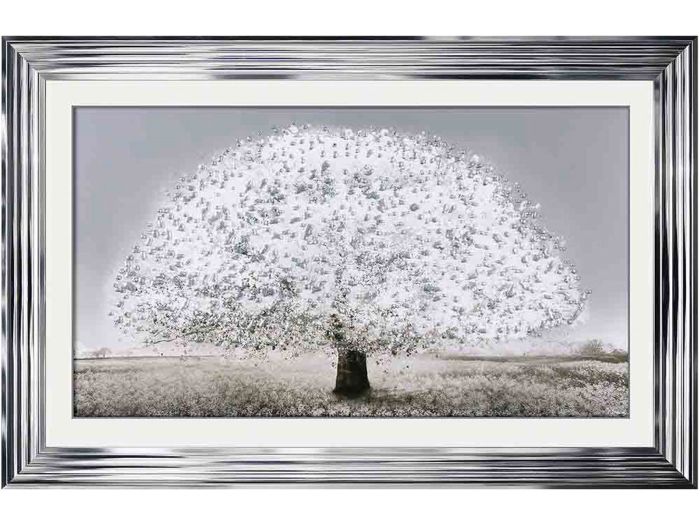 Wall Art Silver Blossom Tree (chrome) (114x74cm)