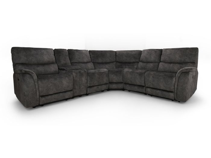 Colette 6 piece corner sofa (with 2 power recliners and console)