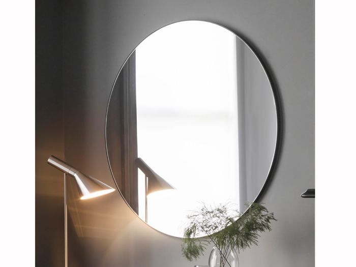 Laurel Black round mirror