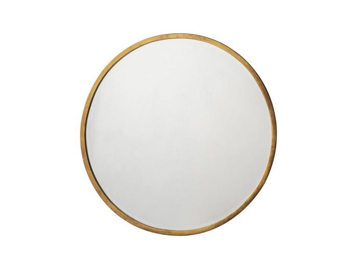 Selenite Round Antique Gold Mirror