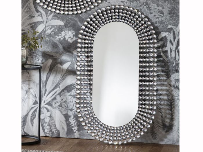 Talc Oval Mirror (silver)