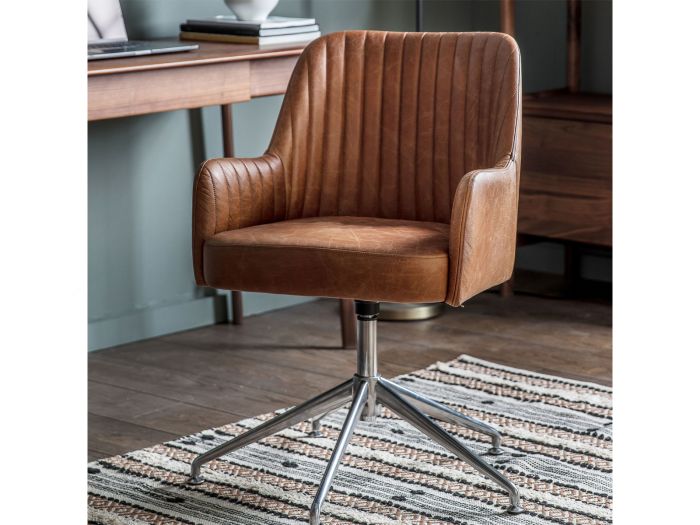 Curie Swivel chair (silver/vintage brown)