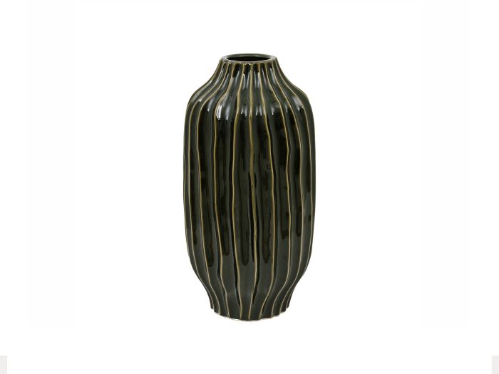 Organic Ribbed large vase Olive