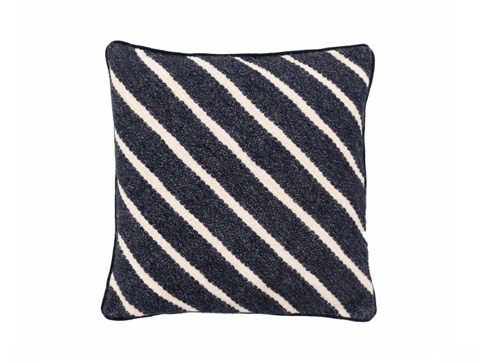 Hemsby Stripe woven cushion Ink