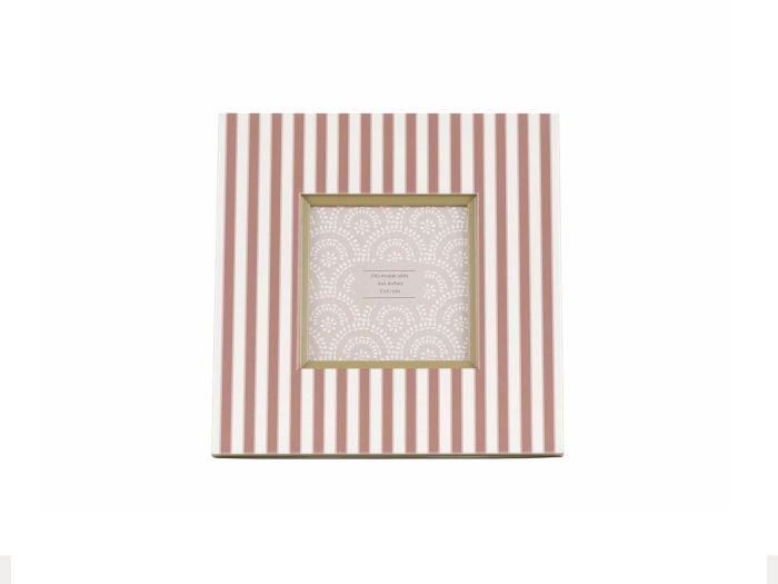 Stripe Photo frame (4x4) Olive and Fawn