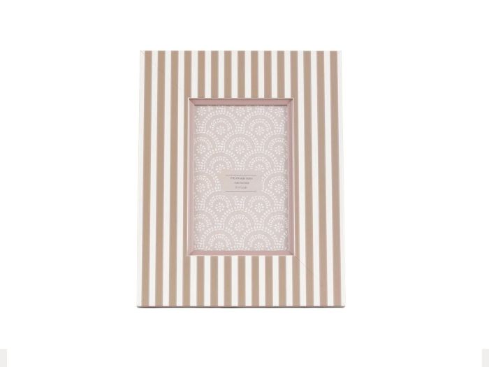 Stripe Photo frame (6x4) Olive and Fawn