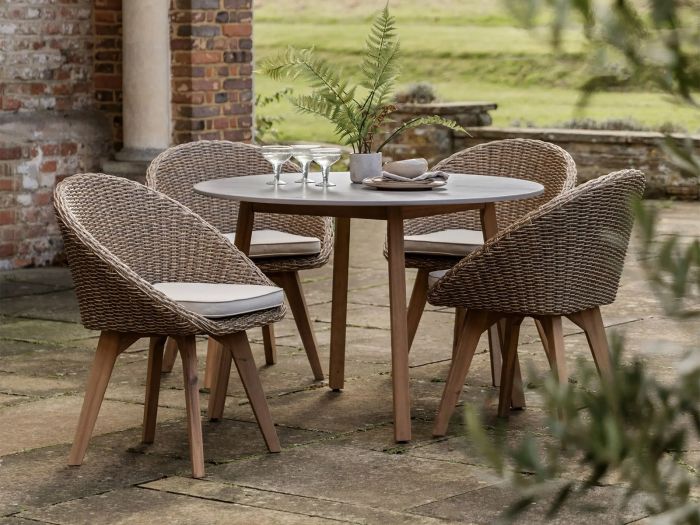 Oatley 4 seater round dining set (Natural)
