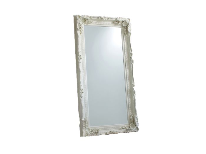 Mirrors Carved Louis Leaner Mirror Cream 69x35