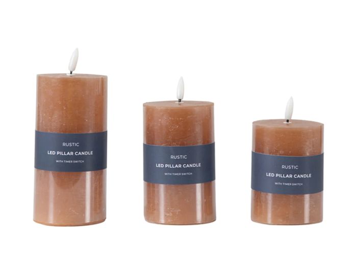 Accessories LED candle rustic amber (set of 3)