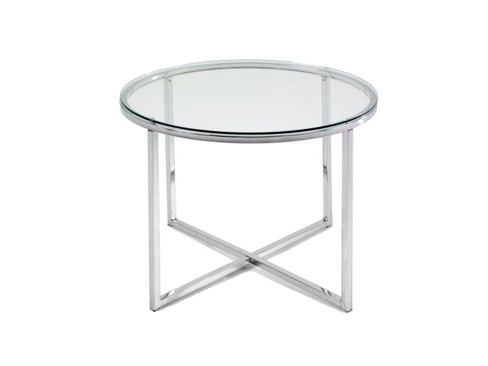 Delta Round lamp table (clear glass)