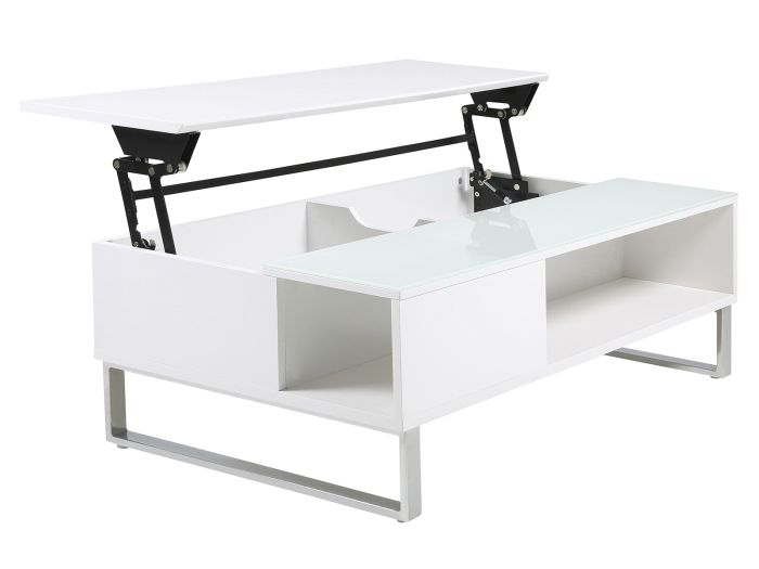 Avia Lift coffee table (white glass)