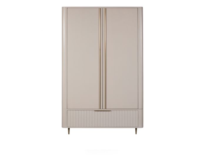 Lilian Double wardrobe (grey and brass)