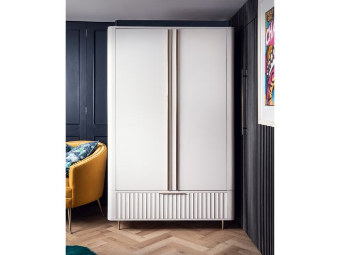 Lilian Double wardrobe (grey and brass)
