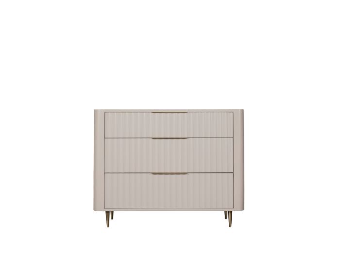 Lilian 3 drawer chest (grey and brass)