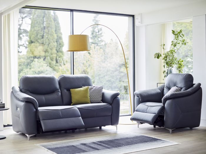 Jackson 3 Seater Double Manual Recliner Sofa In Leather Range L