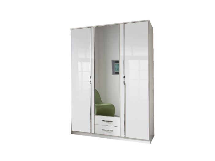 Bremen Triple wardrobe (white gloss)