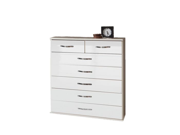 Bremen 7 drawer chest (white gloss)