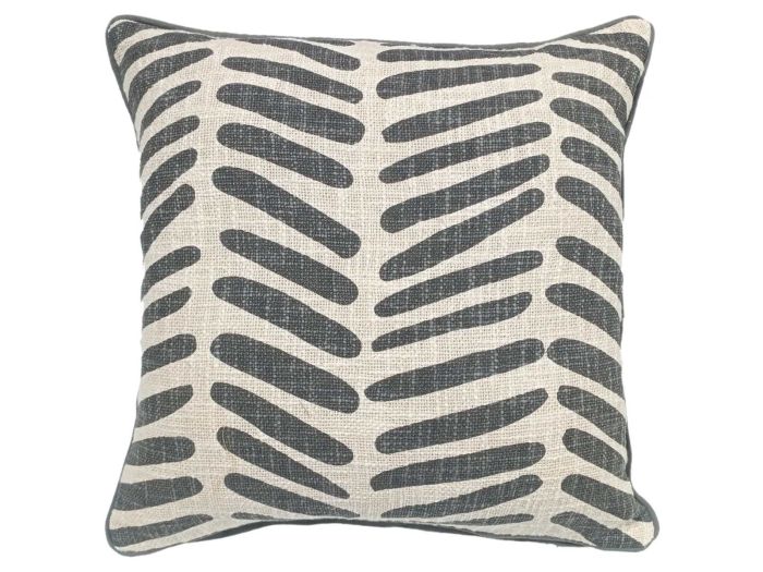 Cushions (New) Broken line print - loose weave black (45x45)