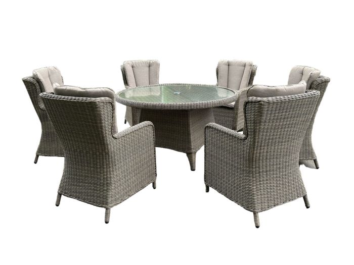 Eleanor 6 seater dining set (140cm) (natural)