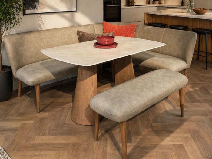 Beau Corner bench (left) (Taupe)