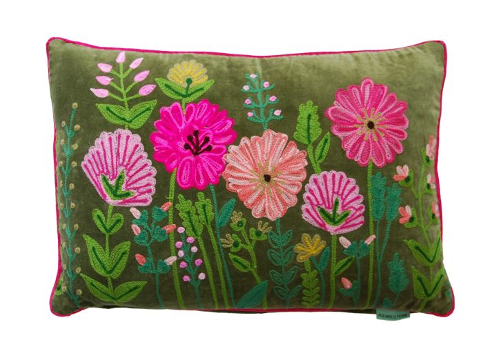 Prairie Velvet cushion (Moss)