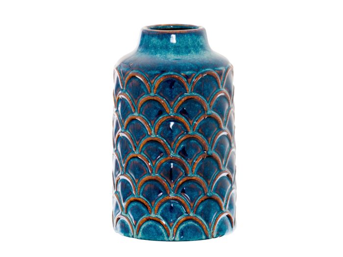 Seville Collection Scalloped indigo vase