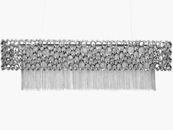 Accessories Venus nickel rectangular chandelier