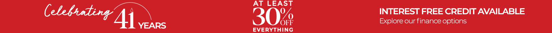 Cousins Furniture 41st Anniversary promotional banner